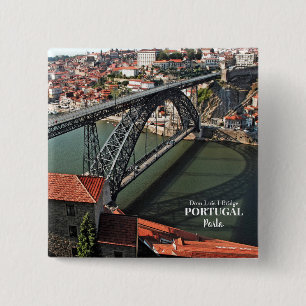 Porto bridge over Douro River, Portugal 2 Inch Square Button