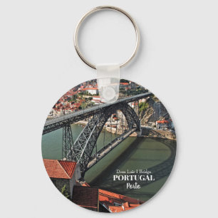 Porto bridge over Douro River, Portugal Keychain