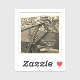 Porto bridge over Douro River, Portugal, sepia