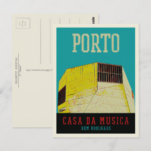 Porto Casa da Musica illustration Portugal Postcard