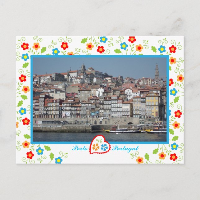 Porto city view across Douro River , Portugal Postcard (Front)