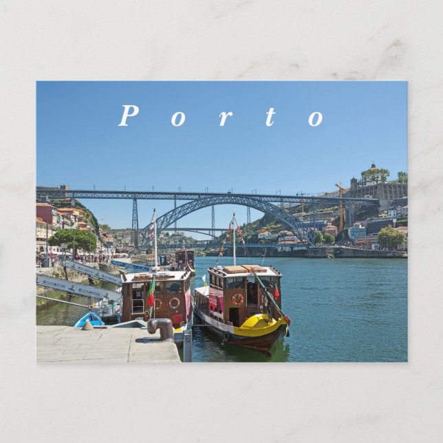 Porto. Douro River and Dom Luis I Bridge. Postcard (Front)