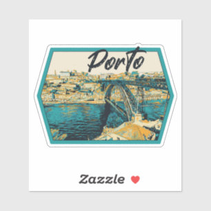 Porto Douro river view illustration Portugal