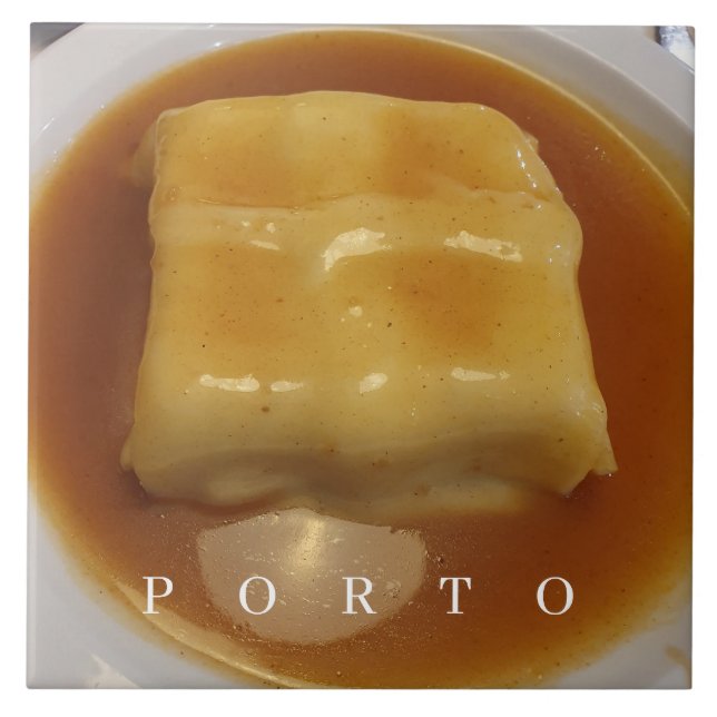 Porto francesinha close up view ceramic tile (Front)