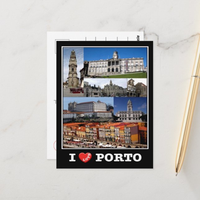 Porto - I Love - Portugal - Postcard (Front/Back In Situ)