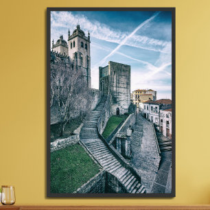 Porto, Portugal. Cathedral and Old City-Hall Poster