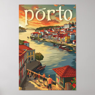 Porto Portugal Famous Vintage Travel Place Poster