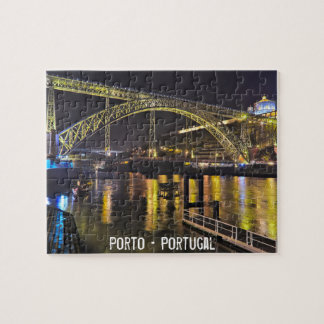 Porto - Portugal. Night Scene Near Douro River Jigsaw Puzzle