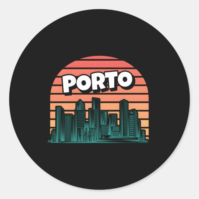 Porto Portugal Portuguese Travelling Traveller Classic Round Sticker (Front)