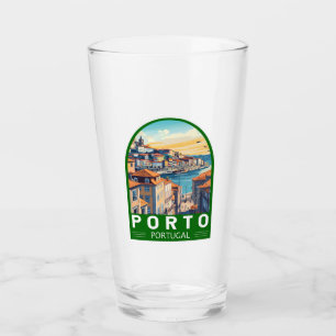 Porto Portugal Travel Art Emblem Glass