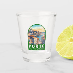 Porto Portugal Travel Art Emblem Shot Glass