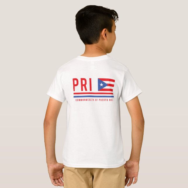 Porto Rico ISO Code Alpha 3 Design T-shirt (Dos entier)