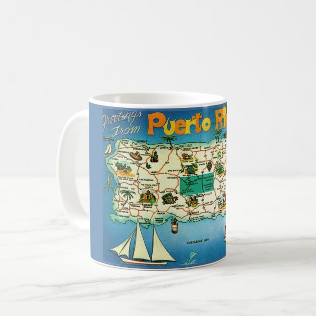 Porto Rico Map Mug (Devant gauche)