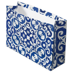 Porto Royale Blue Baroque Elegant Mediterranean Large Gift Bag