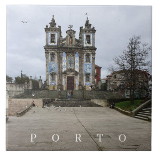 Porto Santo Ildefonso church view ceramic tile