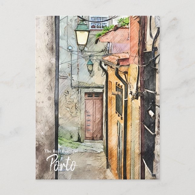 Porto Streets Portugal  Postcard (Front)