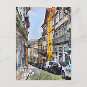 Porto Streets Portugal Postcard