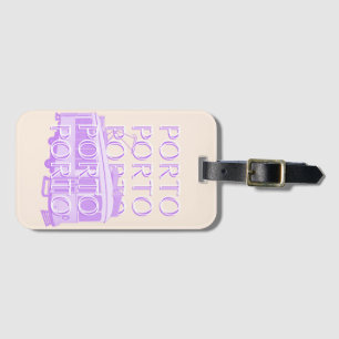 Porto Travel Art, Portugal, Pastel, Minimalist Luggage Tag