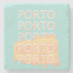 Porto Travel Art, Portugal Travel Art, Pastel Stone Coaster