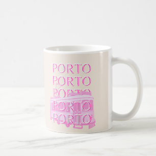 Porto Travel Art, Portugal Travel Art, Pink Coffee Mug