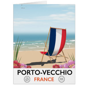 Porto-Vecchio, France affiche de voyage de plage