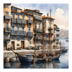 Porto watercolor photo print