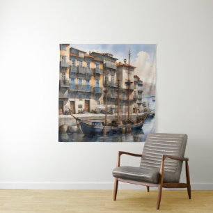 Porto watercolor tapestry