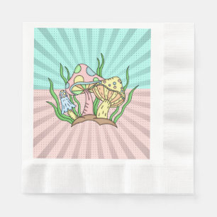 Portobello Mushroom Cute Pastel Napkin