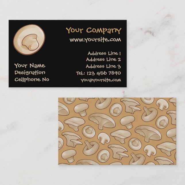 Portobello Mushroom Icon Business Card (Front/Back)