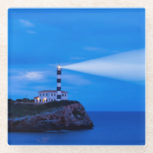 Portocolom Lighthouse Glass Coaster
