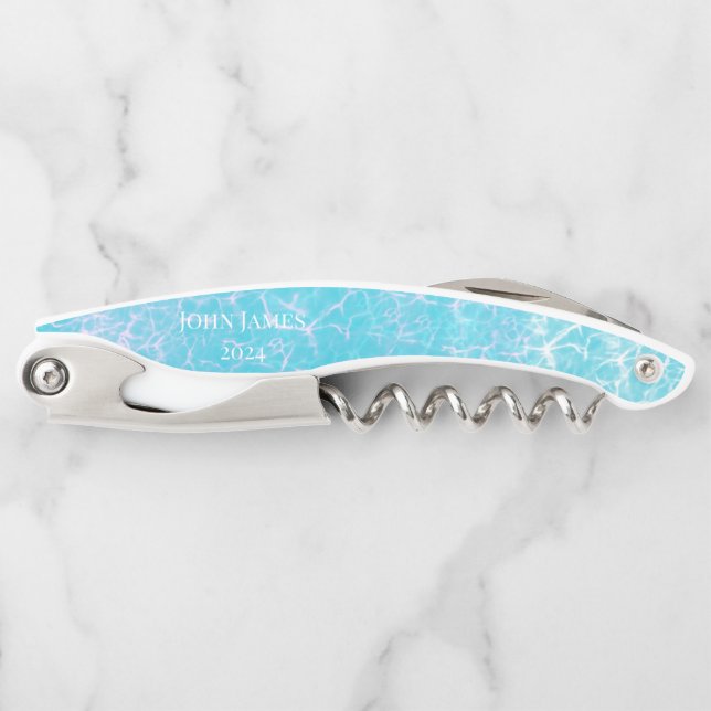 Portofino Aqua White Beach Party Corkscrew (Front)