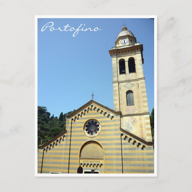 portofino church stripes postcard (Front)