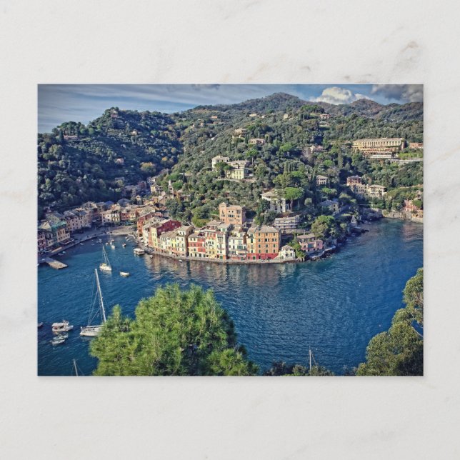 Portofino, Italia from Above Postcard (Front)