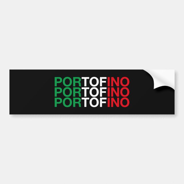 PORTOFINO Italian Flag Bumper Sticker (Front)