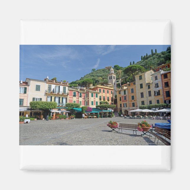 Portofino, Italy. Portofino Village Square Magnet (Front)
