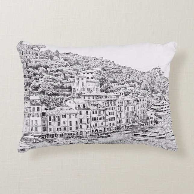 Portofino romantique rêveur, coussin de l'Italie (Devant)