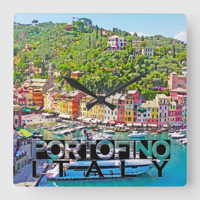 Portofino Square Wall Clock (Front)
