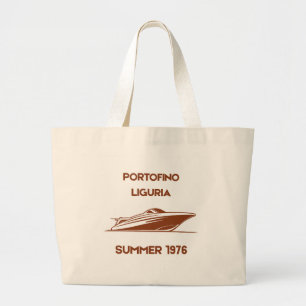 Portofino Yacht Canvas Tote Bag - Luxury Resort