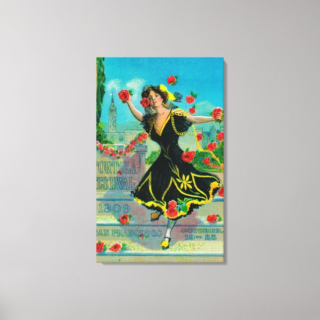 Portola Festival Advertisment (dancer) Canvas Print (Front)