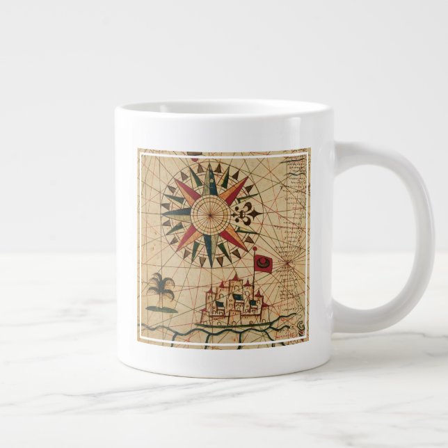 Portolan Chart | Map of Cairo, Egypt Large Coffee Mug (Right)