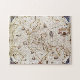Portolan Chart of the World 1519 Jigsaw Puzzle