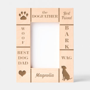 Portrait 4x6 BEST Dog DAD Ever Custom Name Etched Frames