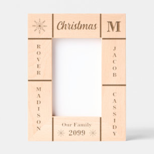 Portrait 4x6 Christmas Our Family Personalized Etched Frames