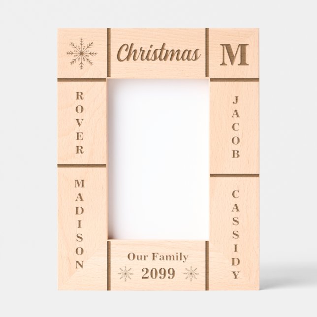 Portrait 4x6 Christmas Our Family Personalized Etched Frames (Front)
