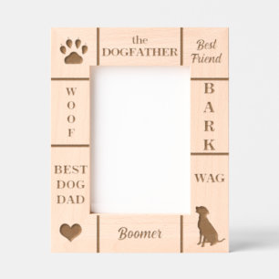 Portrait 5x7 BEST Dog DAD Ever Custom Name Etched Frames