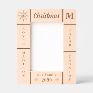 Portrait 5x7 Christmas Our Family Personalized Etched Frames
