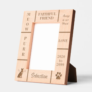 Portrait 5x7 Pet Memorial Angel Cat Name Year Etched Frames