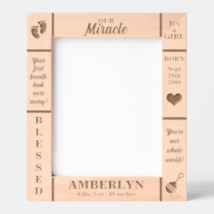 Portrait 8x10 New Baby Personalized Etched Frames