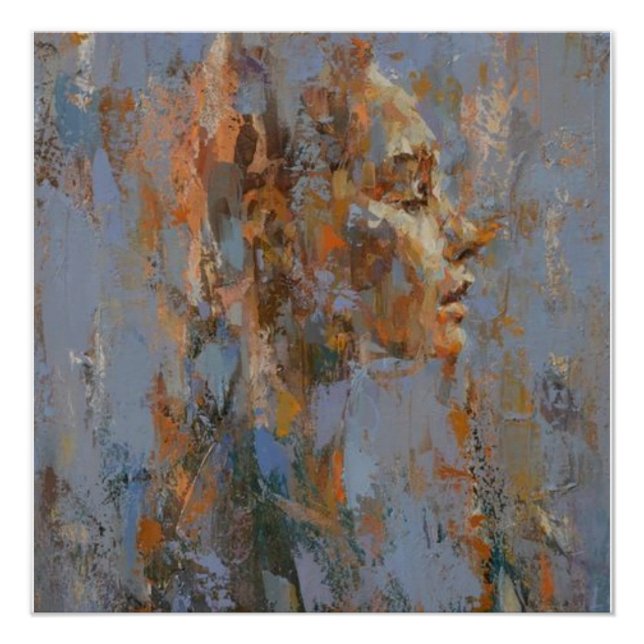 portrait, abstraction, watercolor, art, decor  (Front)
