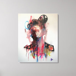 portrait, abstraction, watercolor, art, decor,  ca canvas print